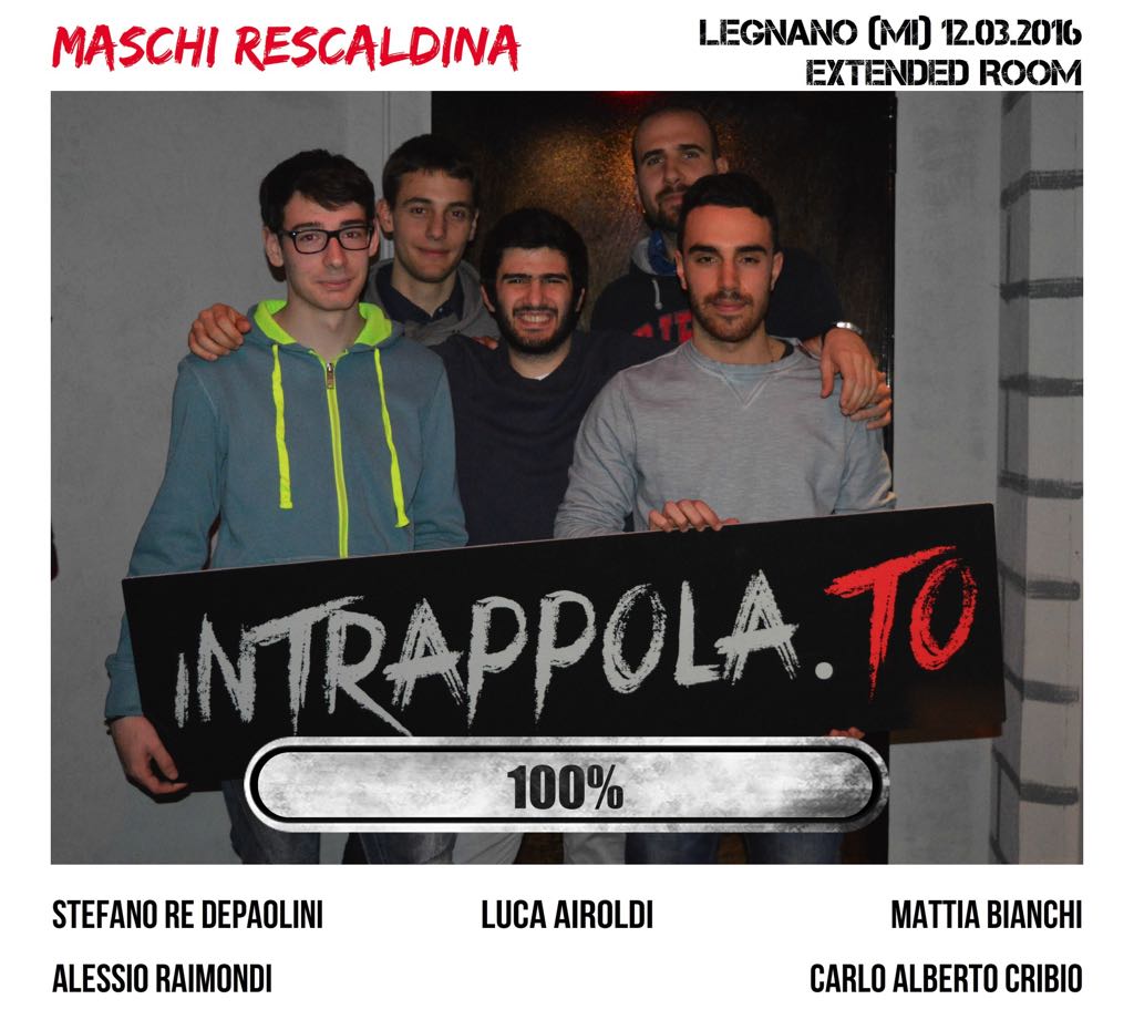 Il gruppo maschi rescaldina è fuggito dalla nostra escape room Extended Room