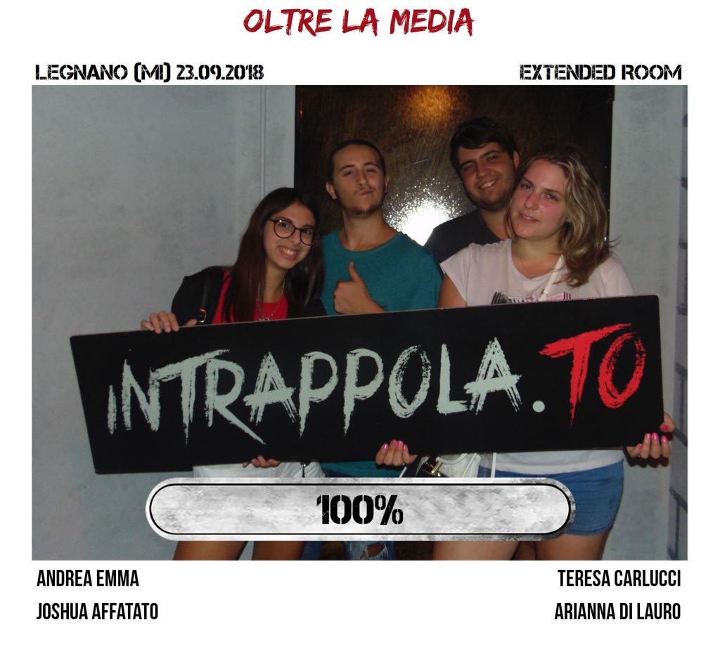 Il gruppo oltre la media è fuggito dalla nostra escape room Extended Room
