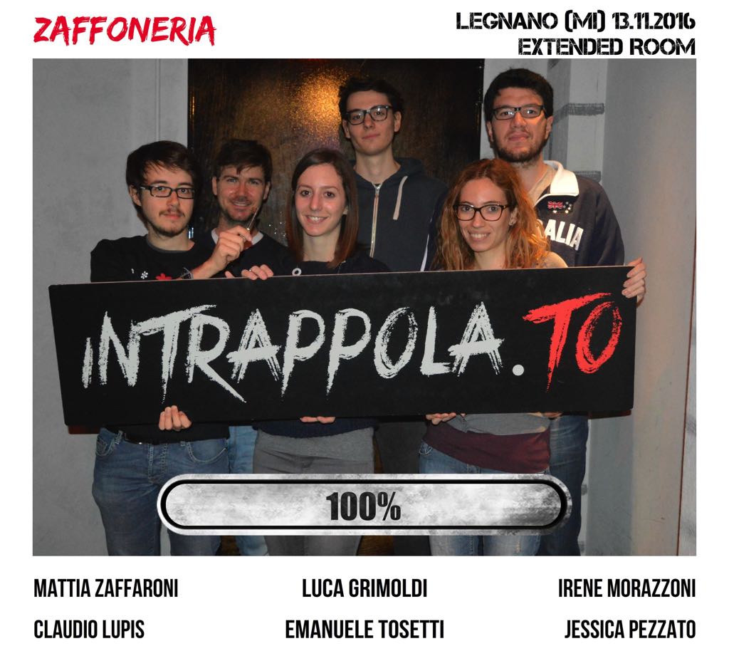 Il gruppo zaffoneria è fuggito dalla nostra escape room Extended Room