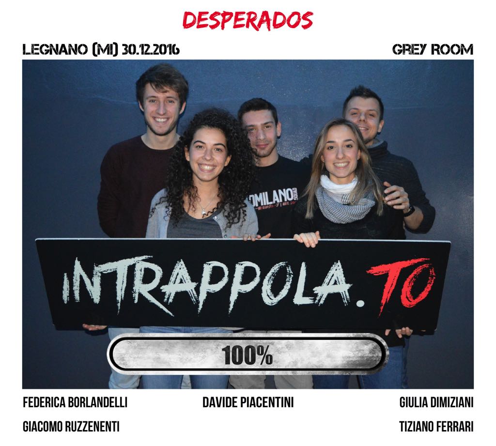 Il gruppo desperados è fuggito dalla nostra escape room Grey Room