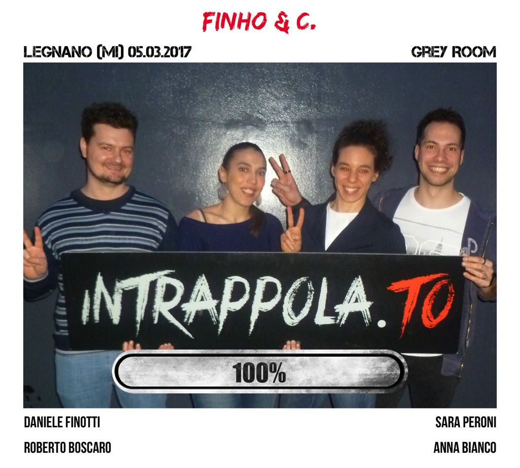 Il gruppo finho & c. è fuggito dalla nostra escape room Grey Room