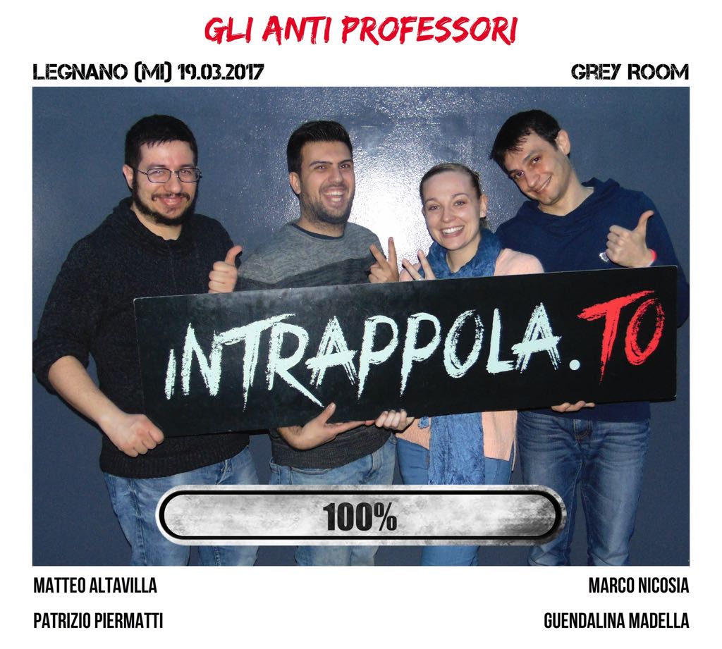 Il gruppo gli anti professori è fuggito dalla nostra escape room Grey Room