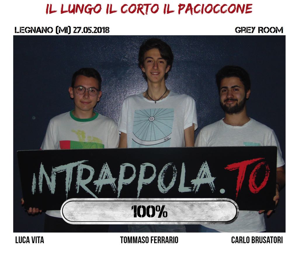 Il gruppo il lungo il corto il pacioccon è fuggito dalla nostra escape room Grey Room