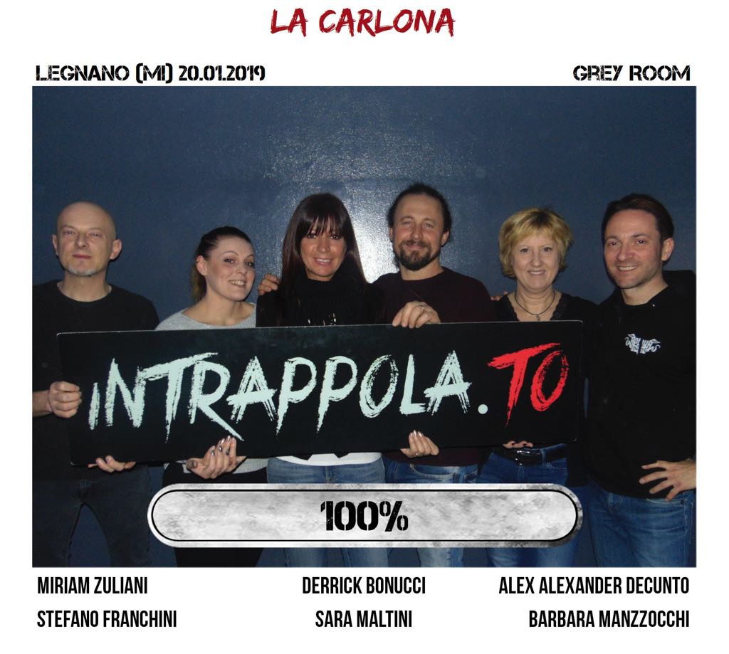 Il gruppo la carlona è fuggito dalla nostra escape room Grey Room