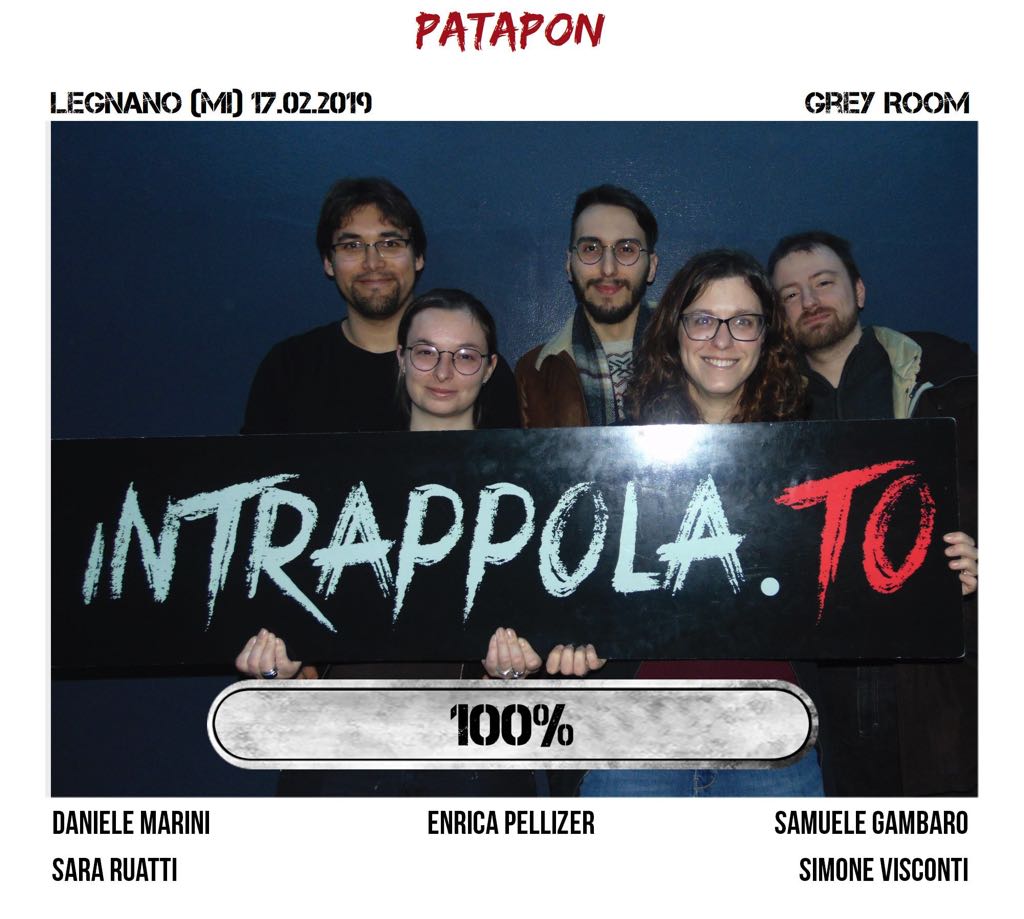 Il gruppo patapon è fuggito dalla nostra escape room Grey Room