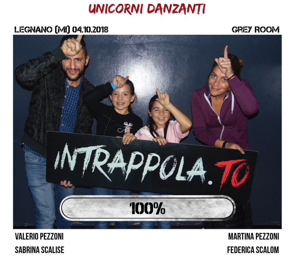 Il gruppo unicorni danzanti è fuggito dalla nostra escape room Grey Room