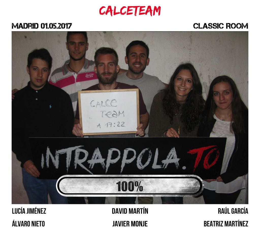 Il gruppo CalceTeam è fuggito dalla nostra escape room Classic Room