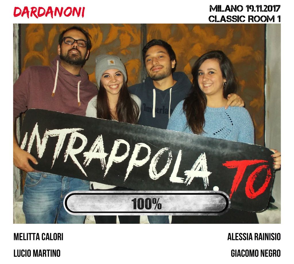 Il gruppo Dardanoni è fuggito dalla nostra escape room Classic Room