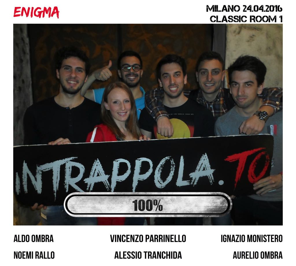 Il gruppo Enigma  è fuggito dalla nostra escape room Classic Room