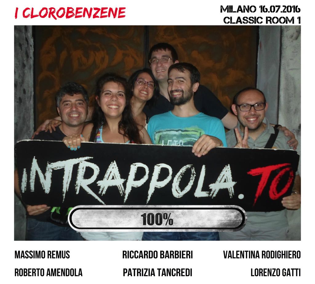 Il gruppo I Clorobenzene è fuggito dalla nostra escape room Classic Room