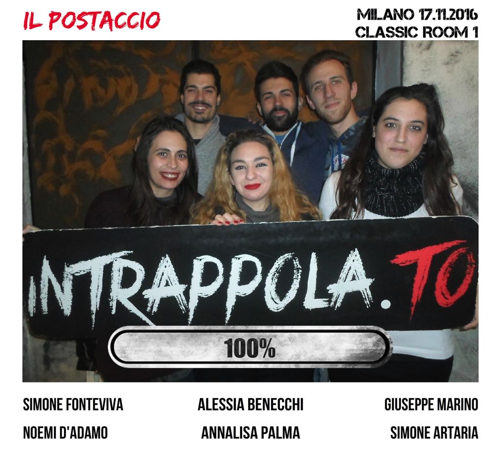 Il gruppo Il Postaccio è fuggito dalla nostra escape room Classic Room