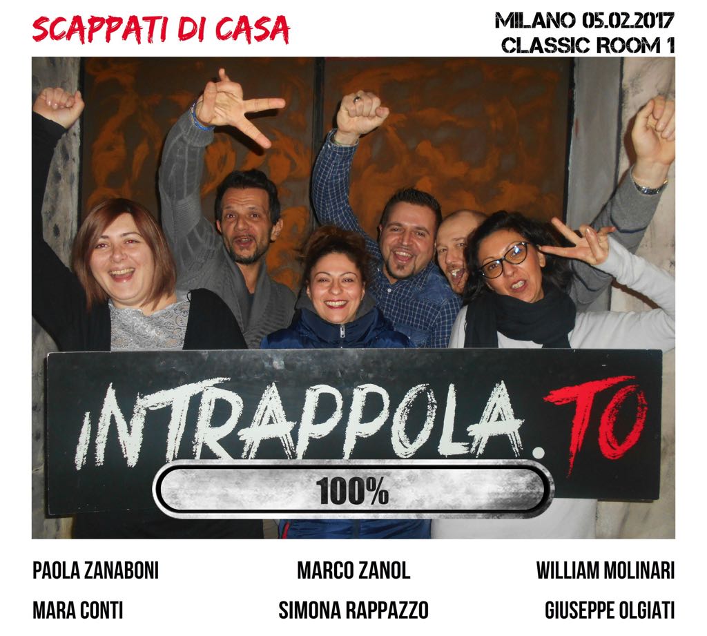 Il gruppo Scappati di casa è fuggito dalla nostra escape room Classic Room