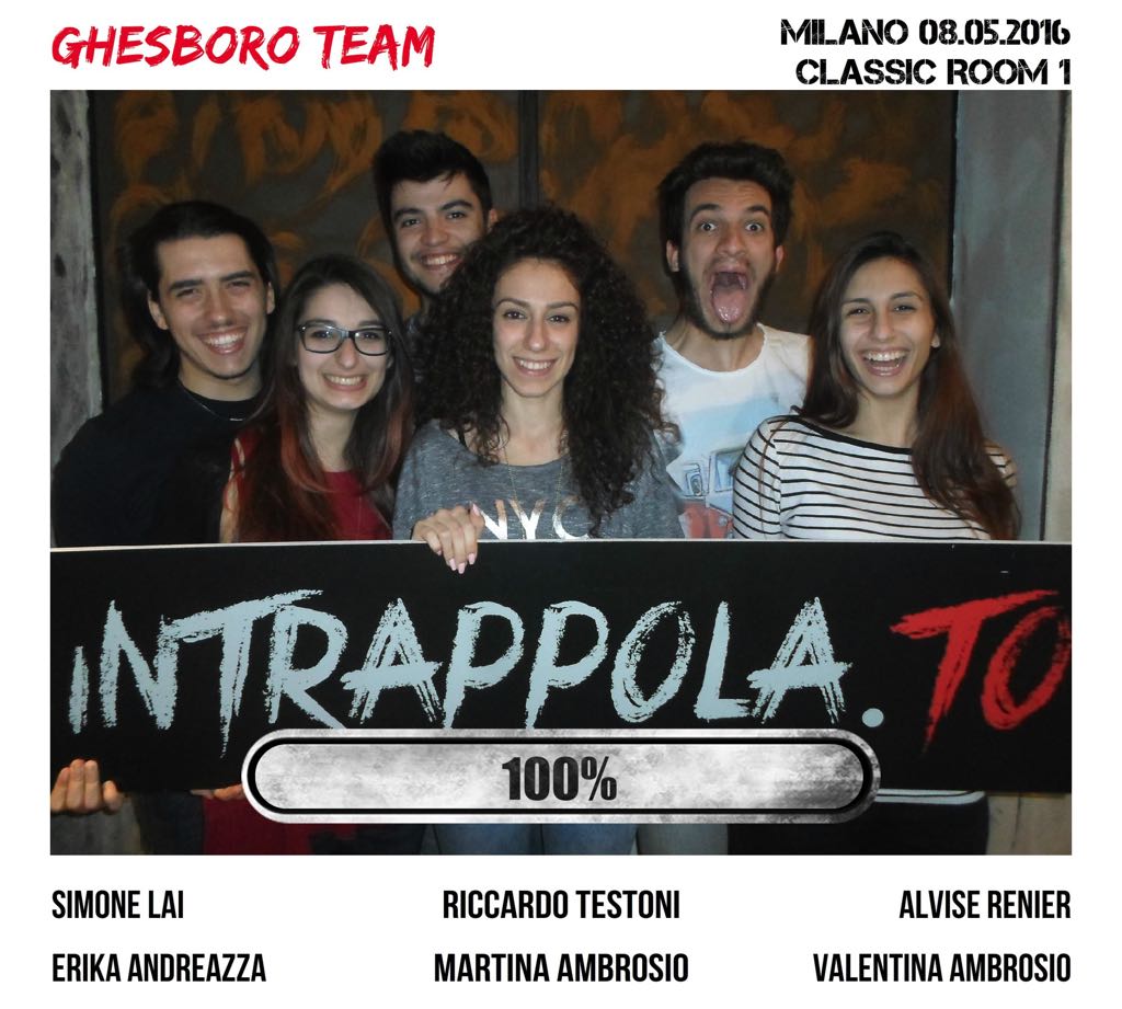 Il gruppo ghesboro team è fuggito dalla nostra escape room Classic Room