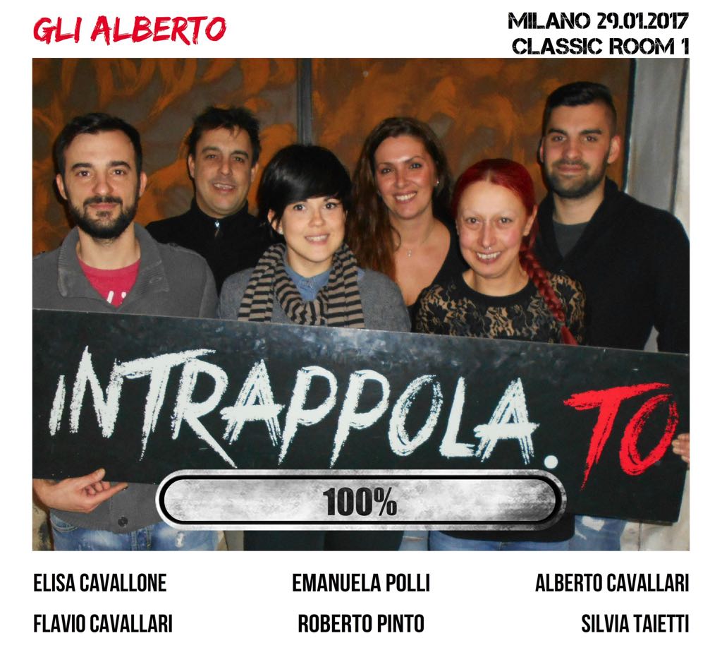 Il gruppo gli alberto  è fuggito dalla nostra escape room Classic Room