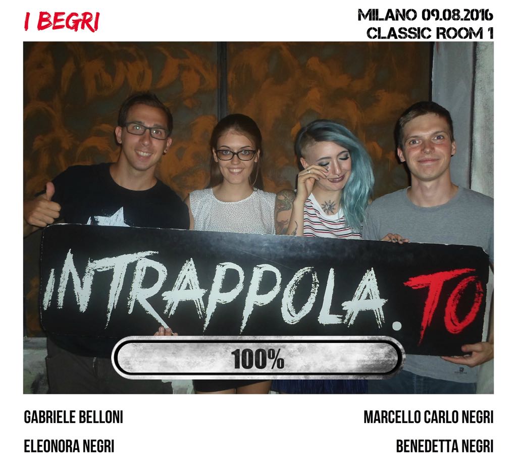 Il gruppo i begri è fuggito dalla nostra escape room Classic Room