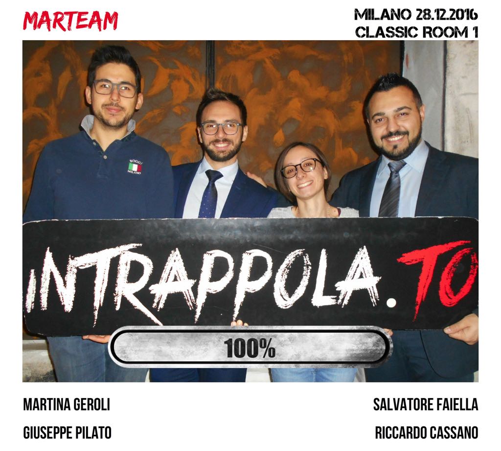 Il gruppo marteam è fuggito dalla nostra escape room Classic Room