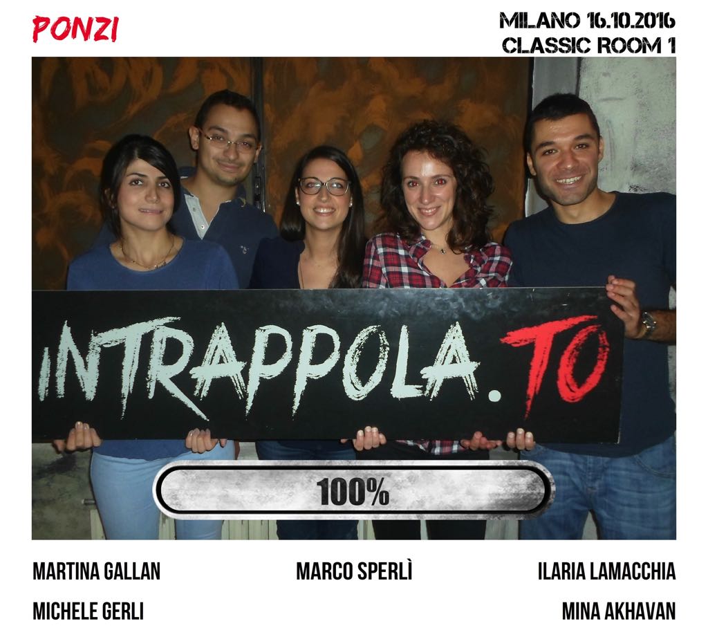 Il gruppo ponzi è fuggito dalla nostra escape room Classic Room