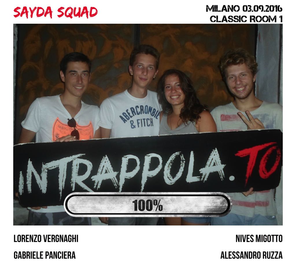 Il gruppo sayda squad è fuggito dalla nostra escape room Classic Room