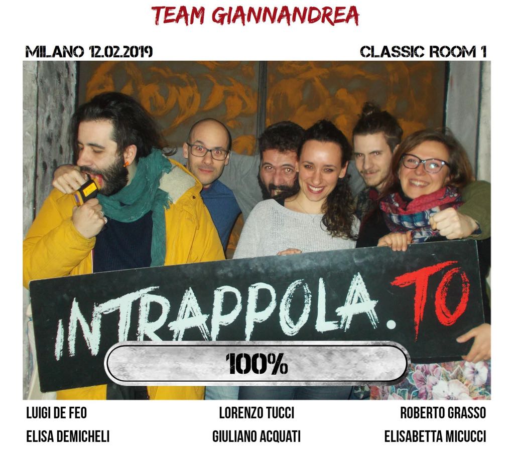 Il gruppo team giannandrea è fuggito dalla nostra escape room Classic Room