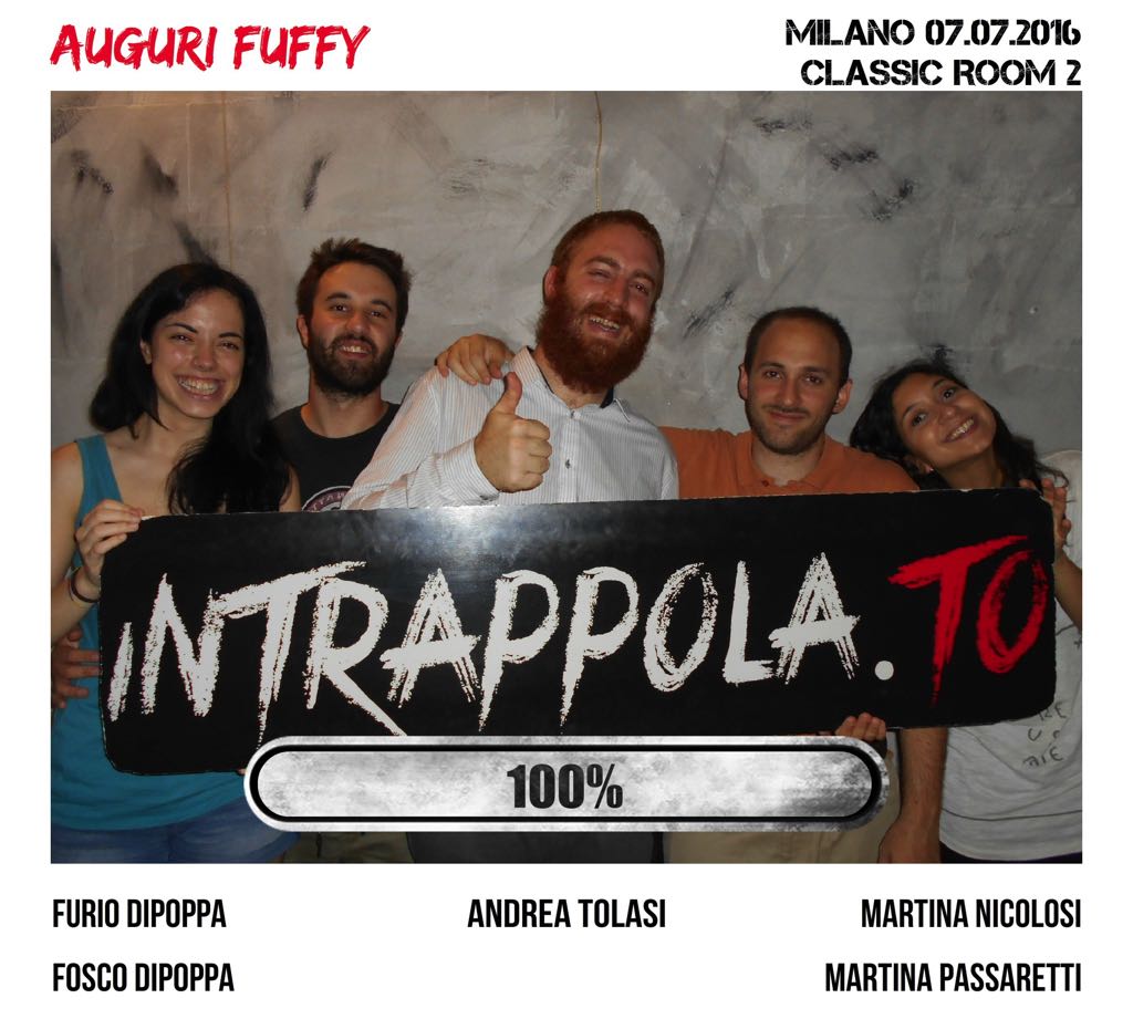 Il gruppo Auguri Fuffy è fuggito dalla nostra escape room Extended Room