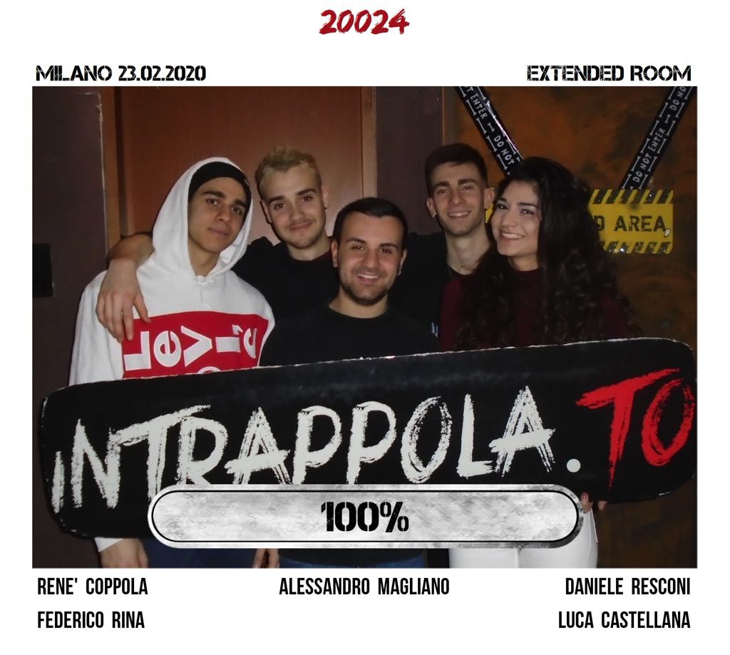 Il gruppo 20024 è fuggito dalla nostra escape room Extended Room
