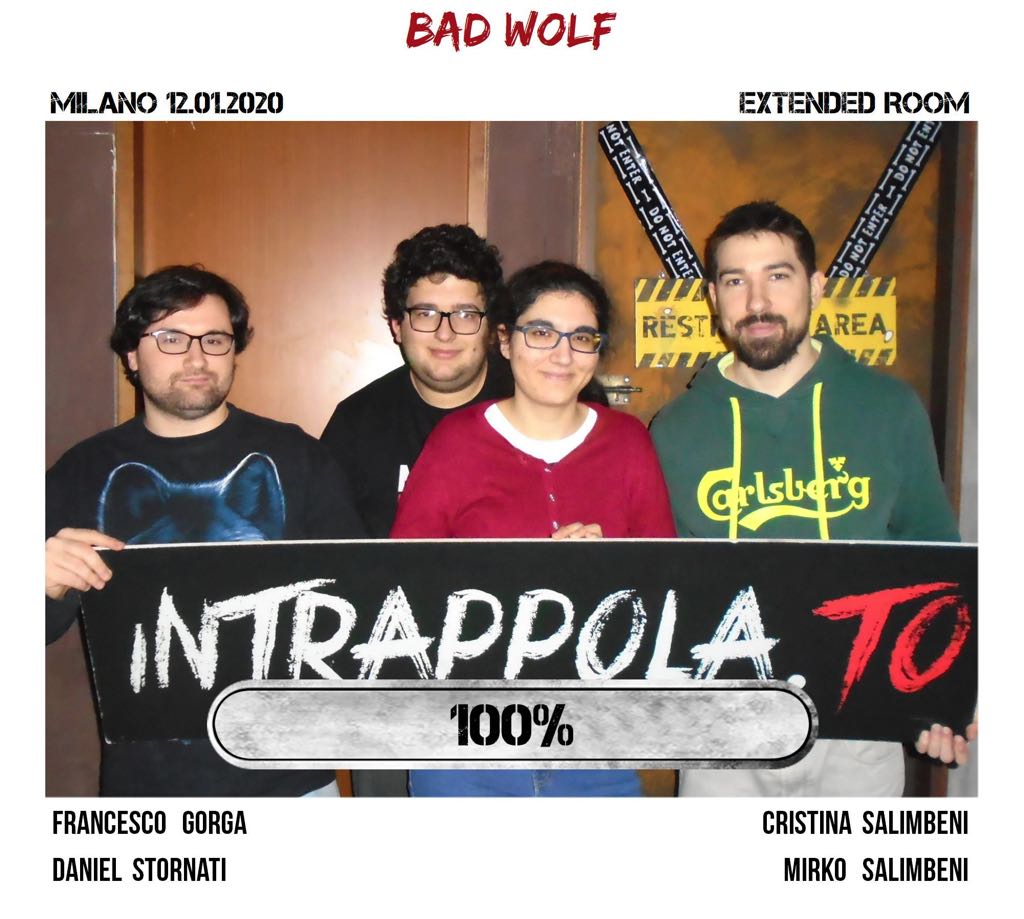 Il gruppo bad wolf è fuggito dalla nostra escape room Extended Room
