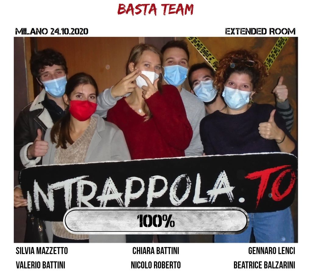 Il gruppo basta team è fuggito dalla nostra escape room Extended Room