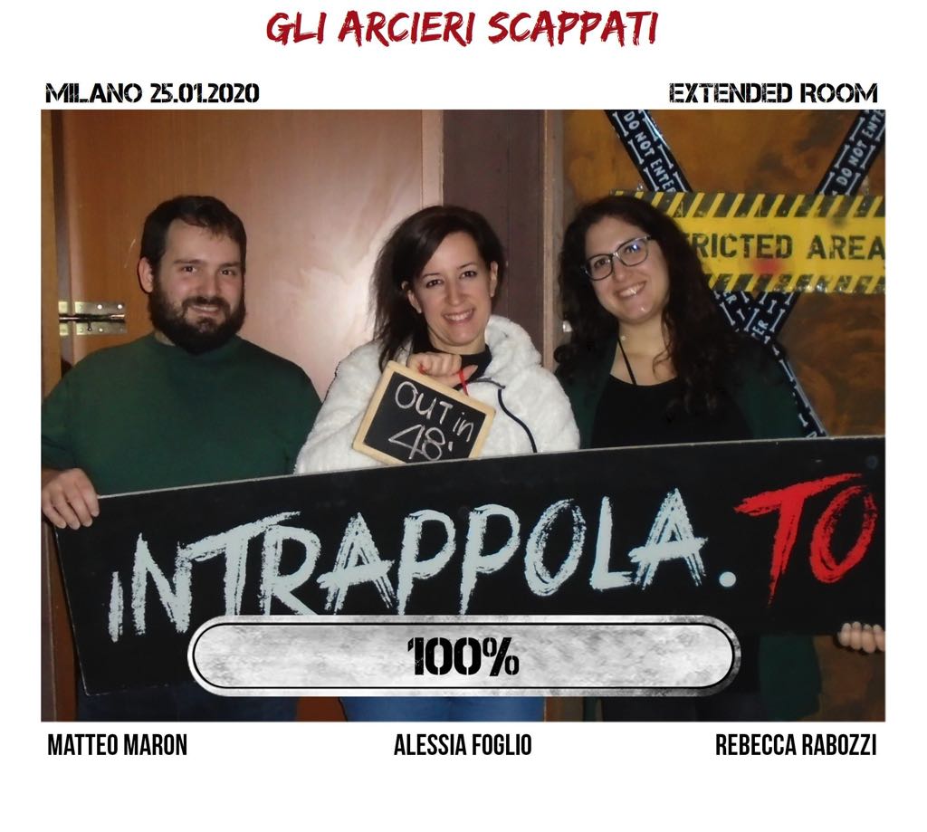 Il gruppo gli arcieri scappati è fuggito dalla nostra escape room Extended Room