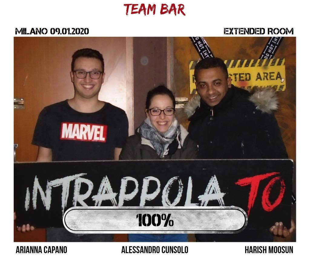 Il gruppo team bar è fuggito dalla nostra escape room Extended Room
