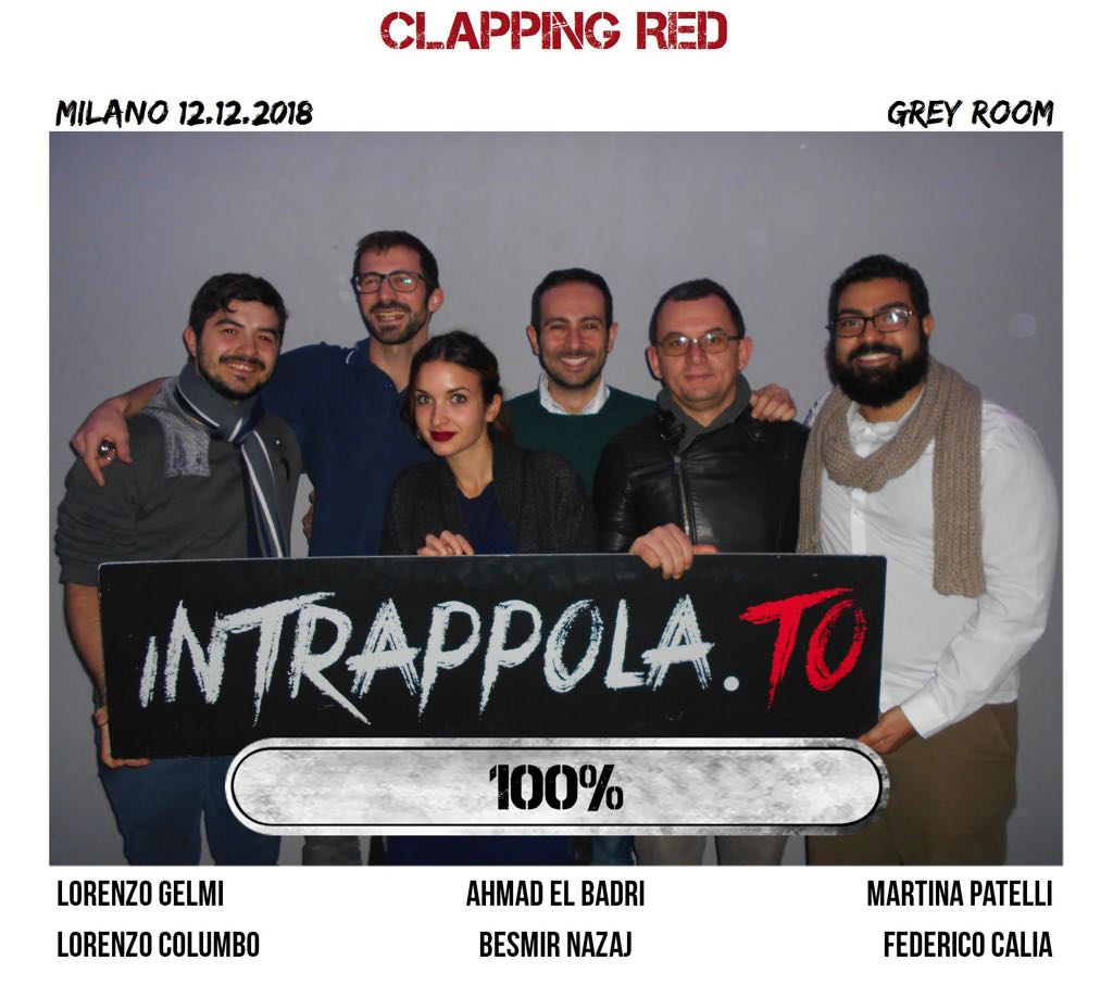 Il gruppo Clapping Red è fuggito dalla nostra escape room Grey Room