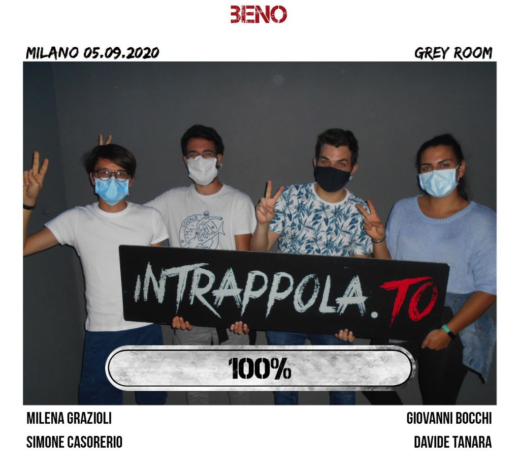 Il gruppo beno è fuggito dalla nostra escape room Grey Room