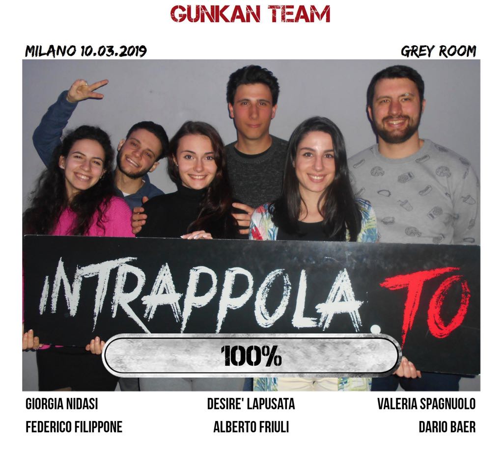 Il gruppo gunkan team è fuggito dalla nostra escape room Grey Room