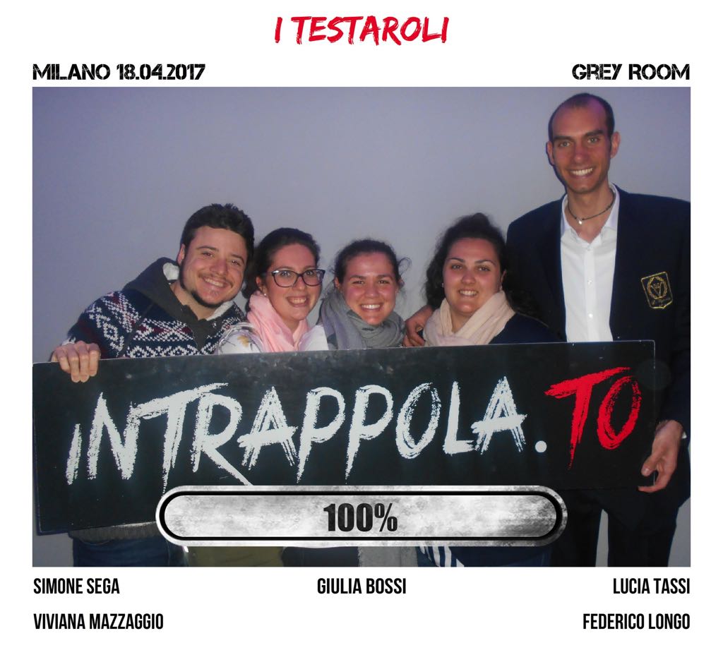 Il gruppo i testaroli è fuggito dalla nostra escape room Grey Room