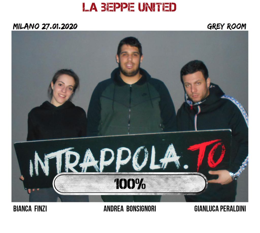 Il gruppo la beppe united è fuggito dalla nostra escape room Grey Room