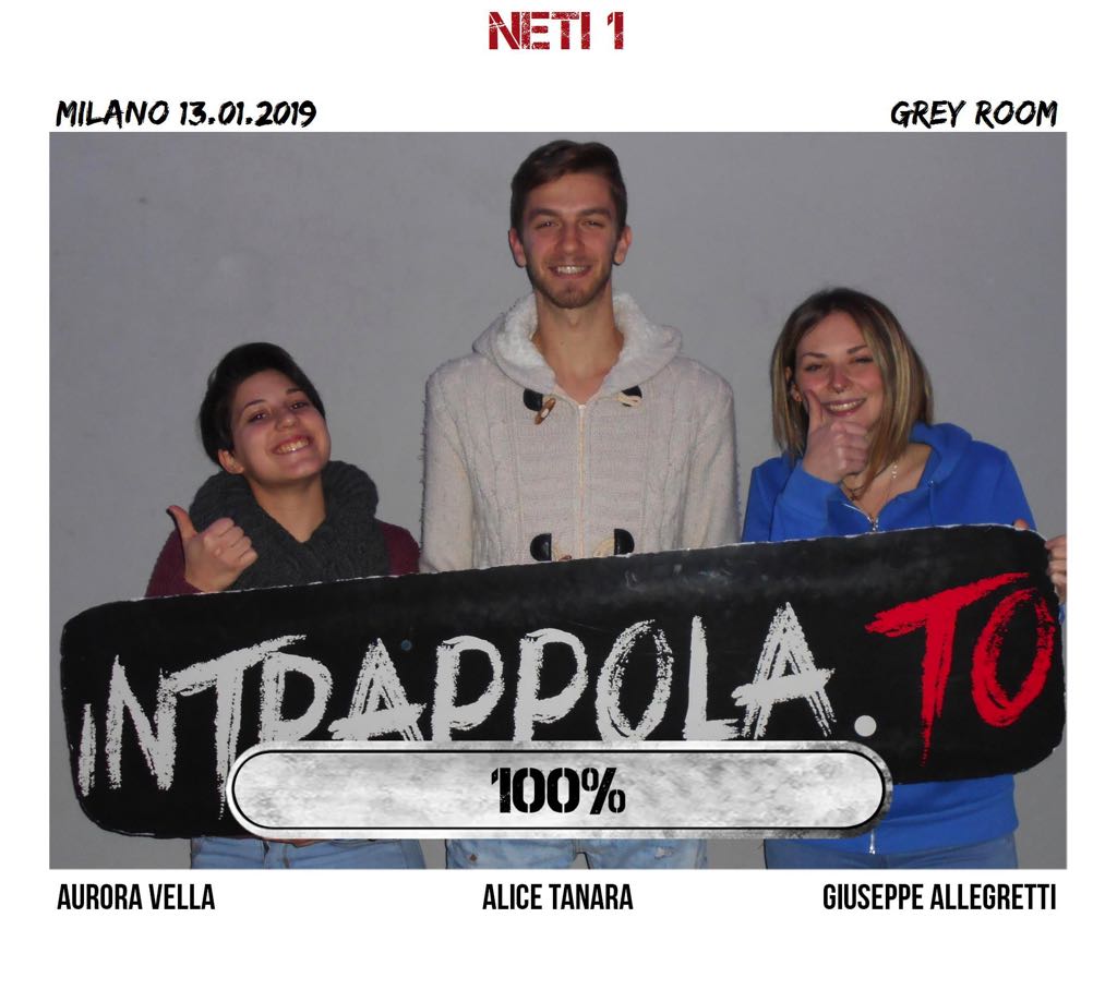 Il gruppo neti 1 è fuggito dalla nostra escape room Grey Room