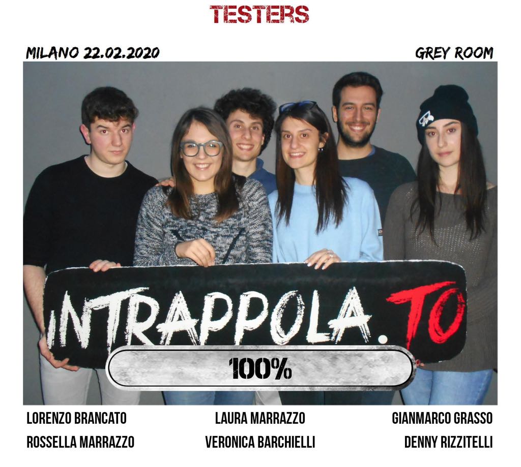 Il gruppo testers è fuggito dalla nostra escape room Grey Room