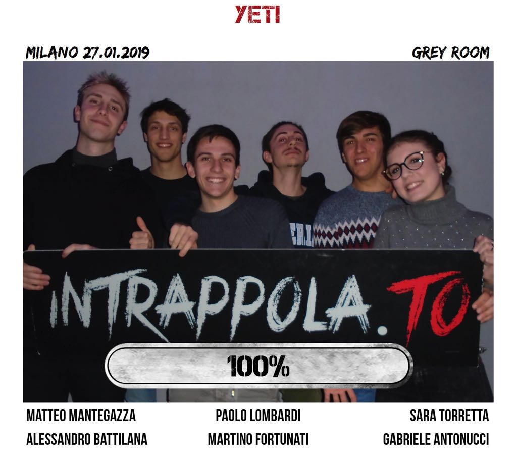 Il gruppo yeti è fuggito dalla nostra escape room Grey Room