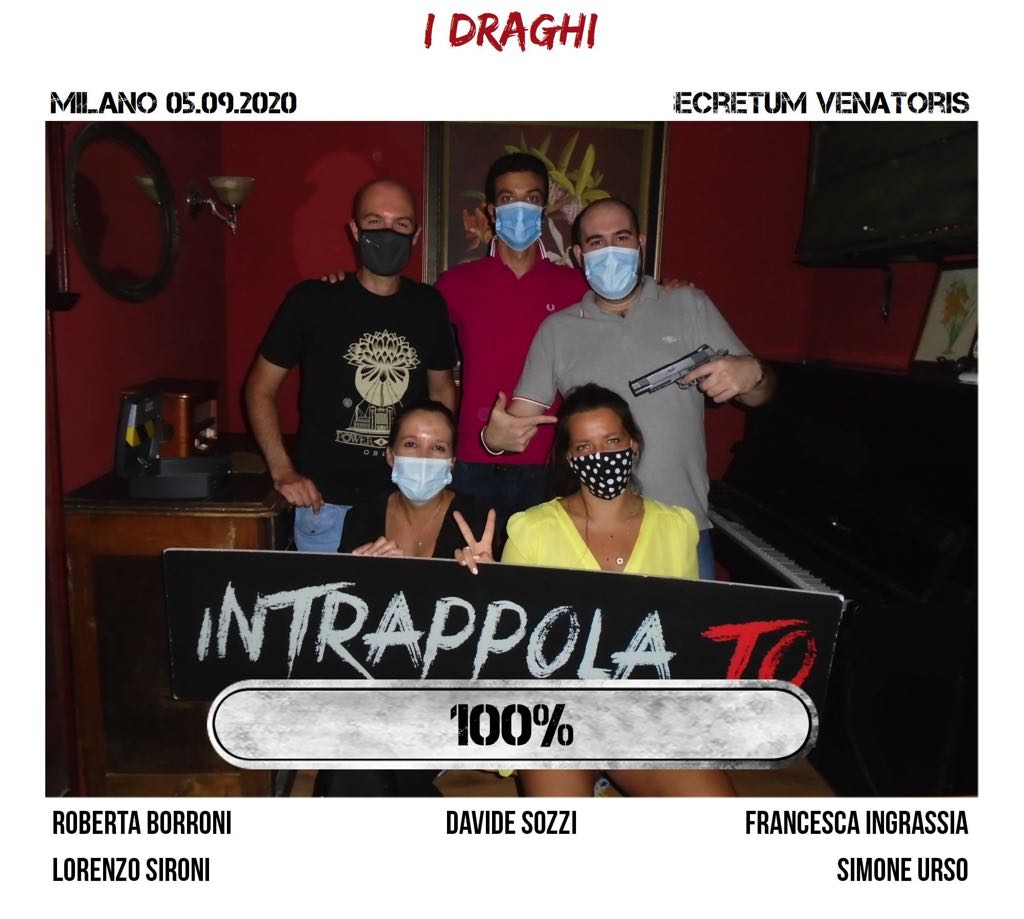 Il gruppo i draghi è fuggito dalla nostra escape room Secretum Venatoris