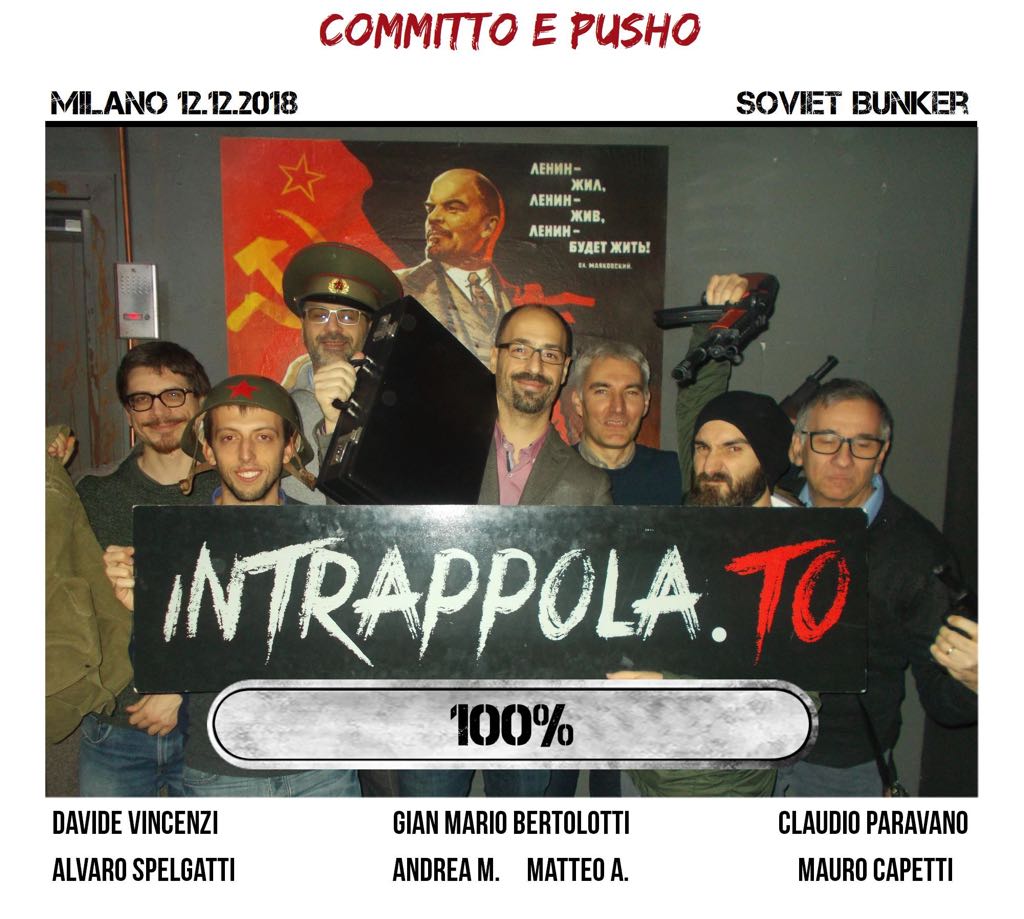 Il gruppo Committo e Pusho è fuggito dalla nostra escape room Soviet Bunker
