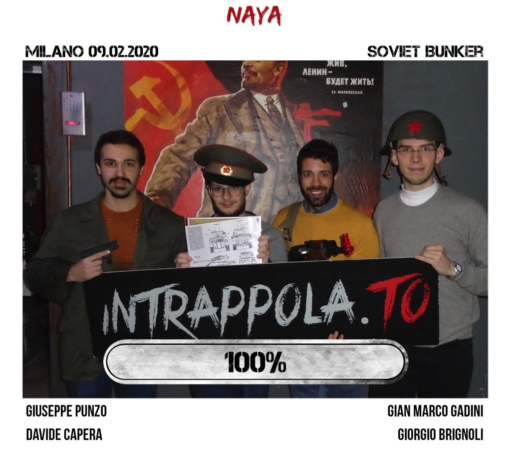 Il gruppo Naya è fuggito dalla nostra escape room Soviet Bunker