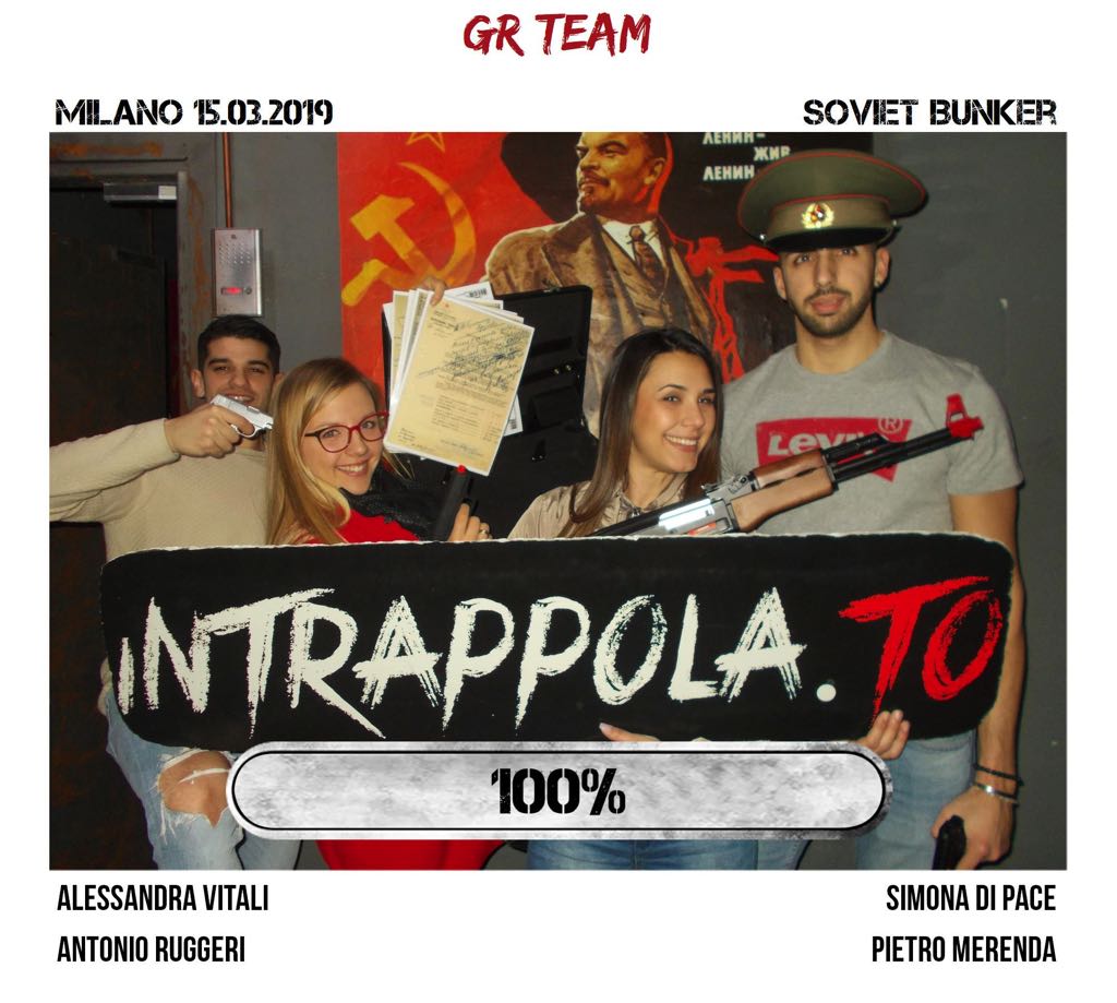 Il gruppo gr team è fuggito dalla nostra escape room Soviet Bunker