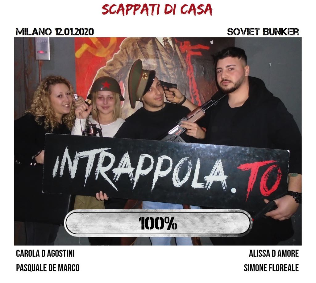 Il gruppo scappati di casa è fuggito dalla nostra escape room Soviet Bunker