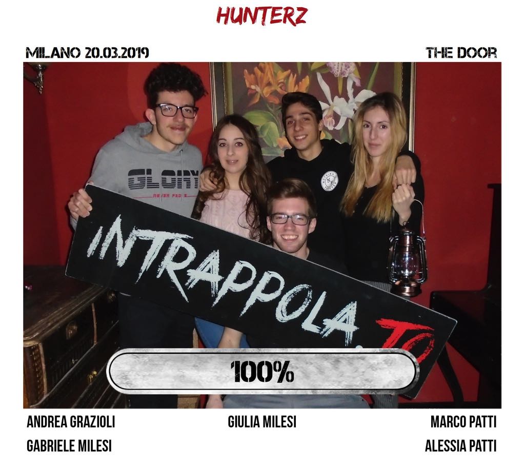 Il gruppo HUNTERZ è fuggito dalla nostra escape room Secretum Venatoris