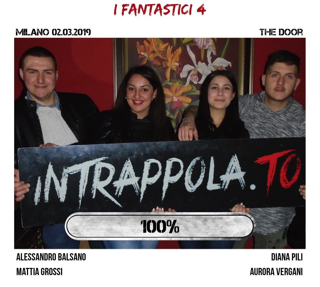Il gruppo i fantastici 4 è fuggito dalla nostra escape room Secretum Venatoris