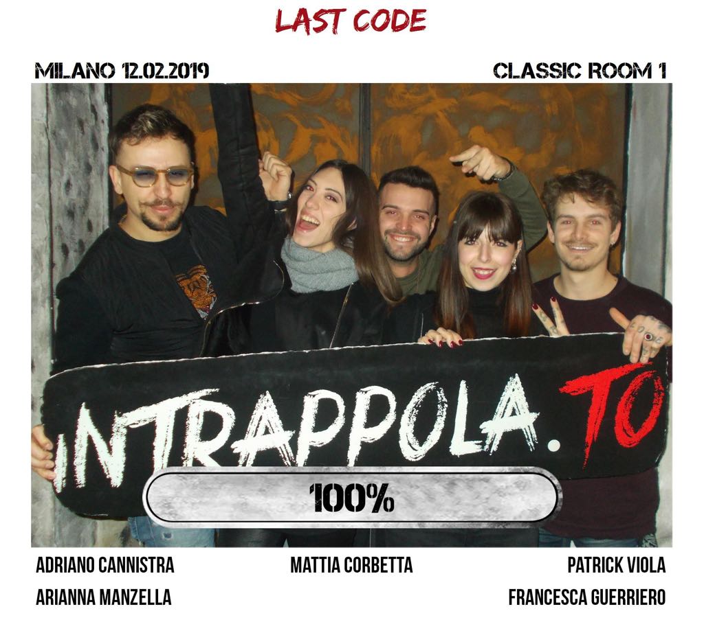 Il gruppo last code è fuggito dalla nostra escape room Classic Room