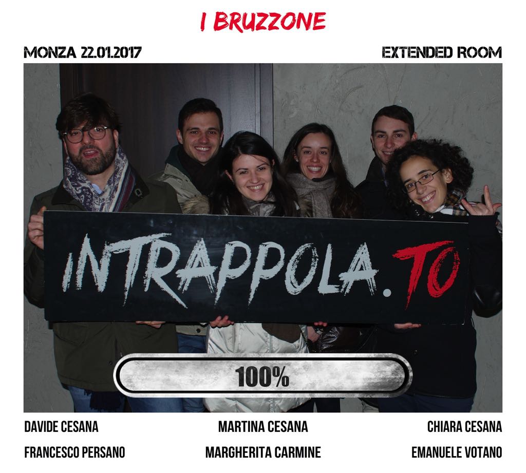 Il gruppo I Bruzzone è fuggito dalla nostra escape room Extended Room