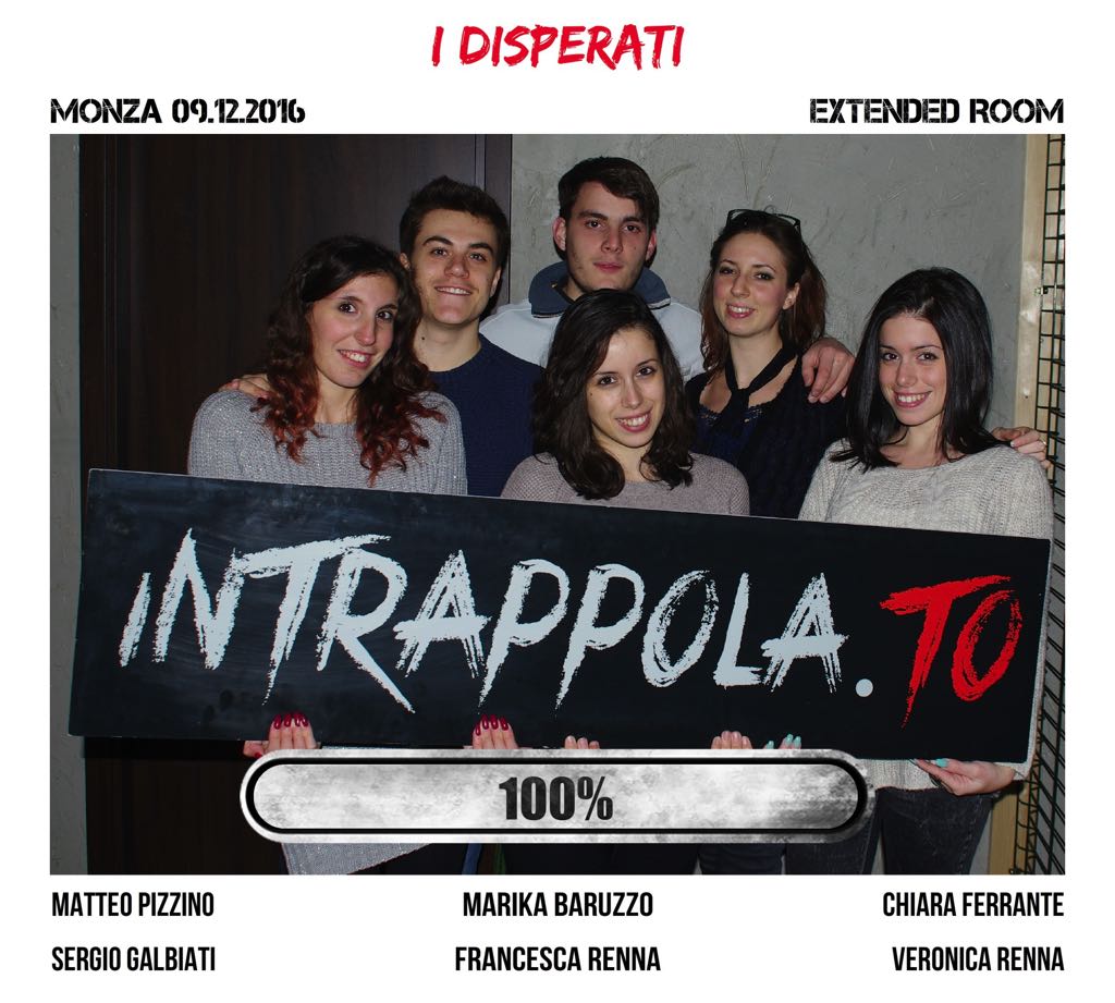 Il gruppo I DISPERATI è fuggito dalla nostra escape room Extended Room