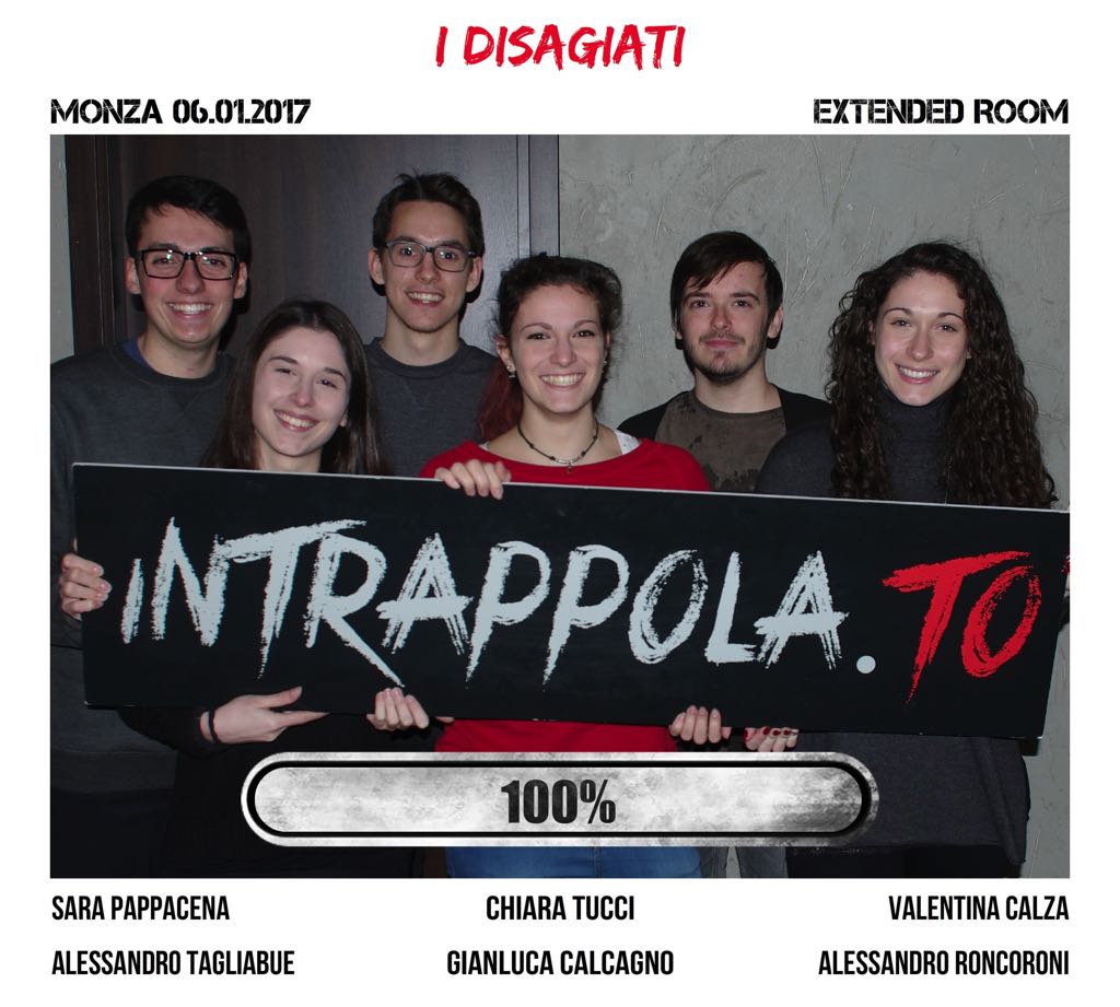 Il gruppo I Disagiati è fuggito dalla nostra escape room Extended Room