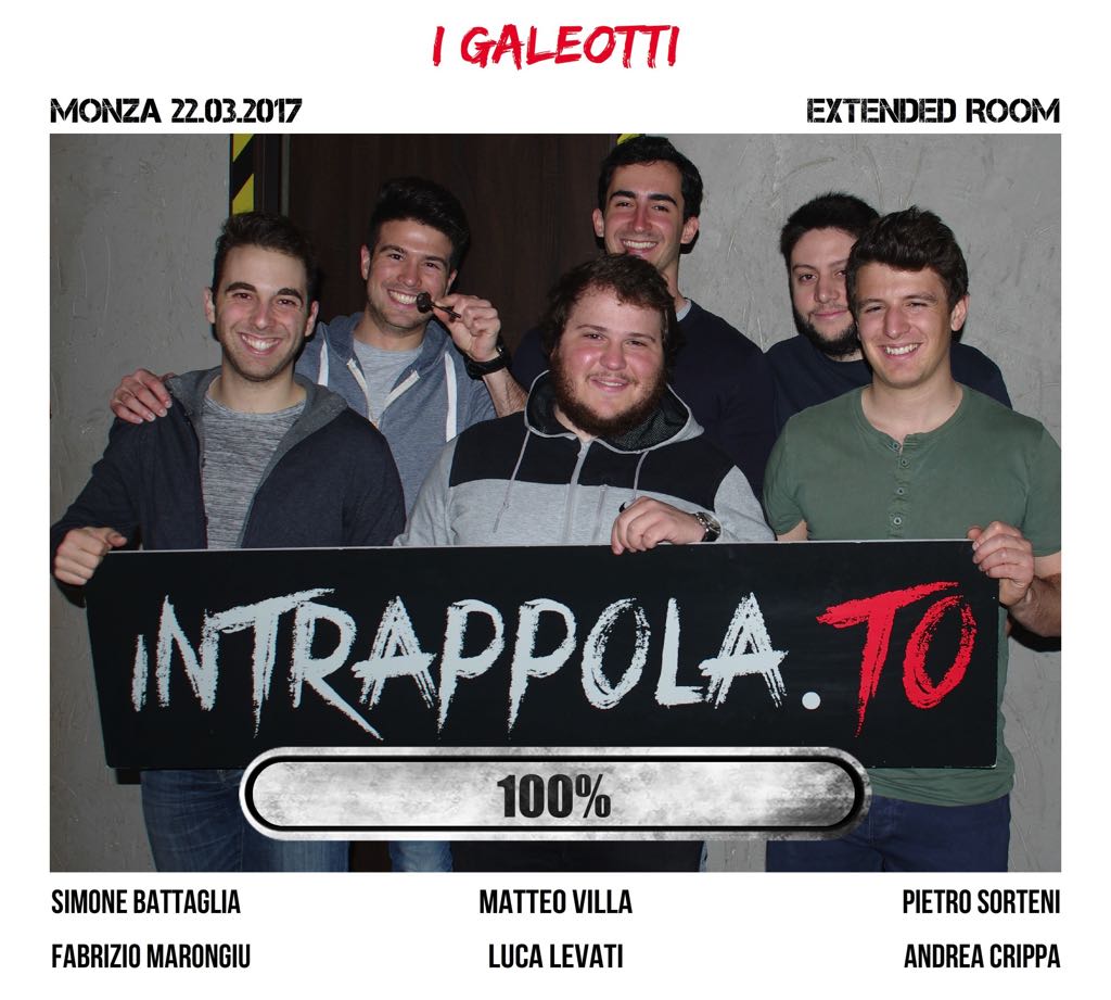 Il gruppo I Galeotti è fuggito dalla nostra escape room Extended Room