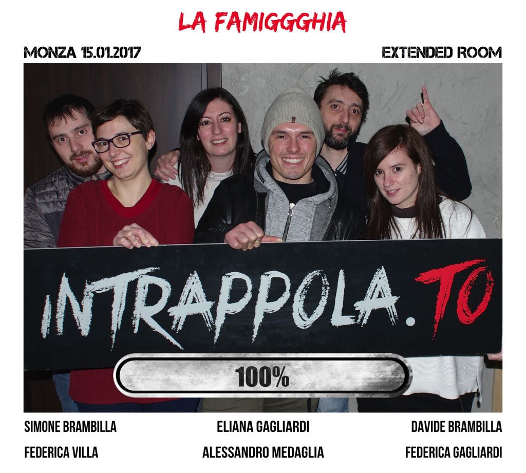 Il gruppo La Famiggghia è fuggito dalla nostra escape room Extended Room